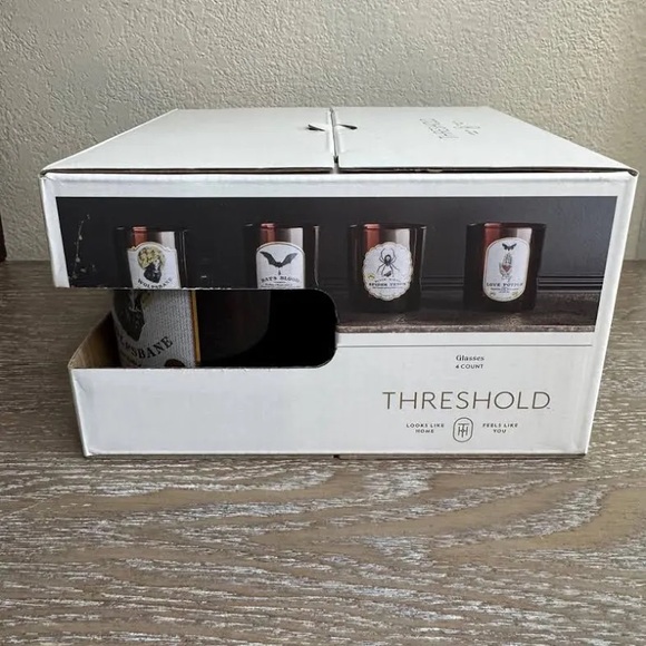 Threshold Halloween Potion Tumblers Set of 4 Burgundy Glasses 13.87oz GothicNEW - Picture 4 of 6